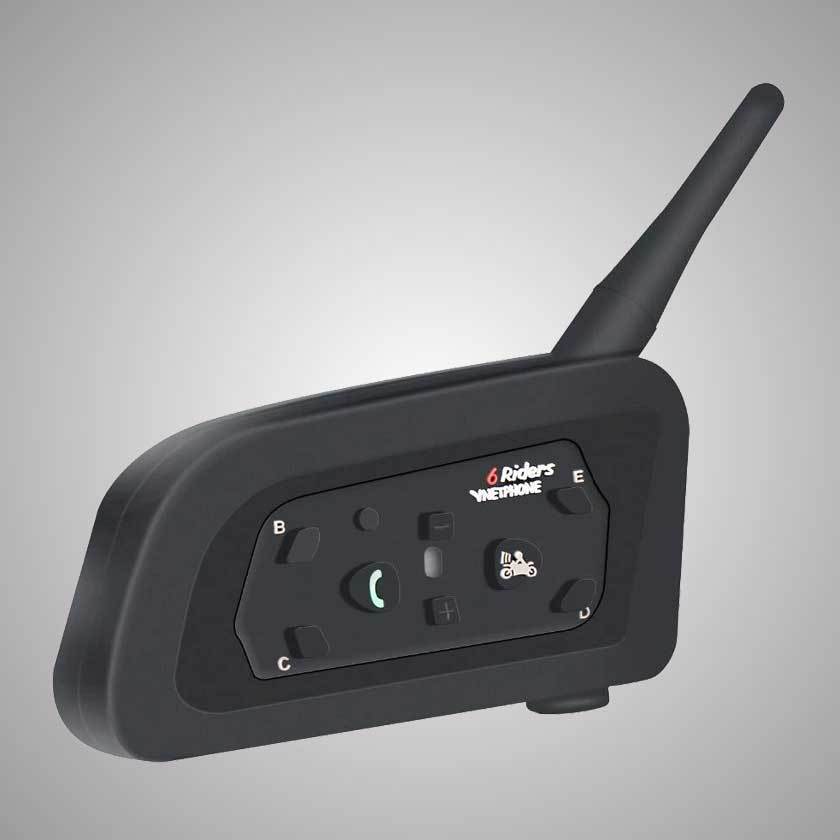 V6 Bluetooth Helmet Intercom Headset for 6 Riders Single Unit