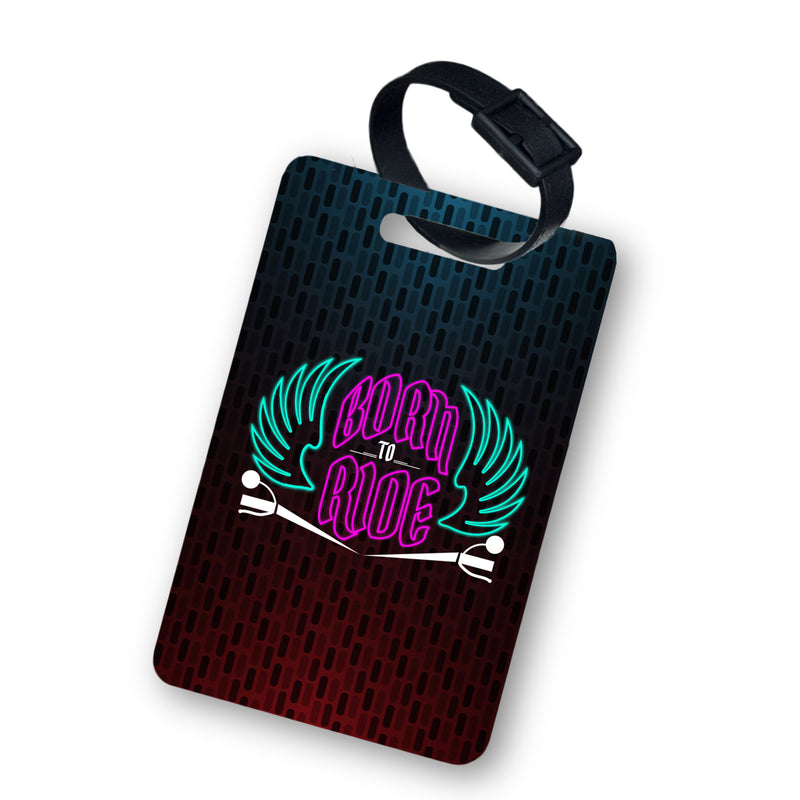 BORN TO RIDE LUGGAGE TAG WITH BELT 2PCS